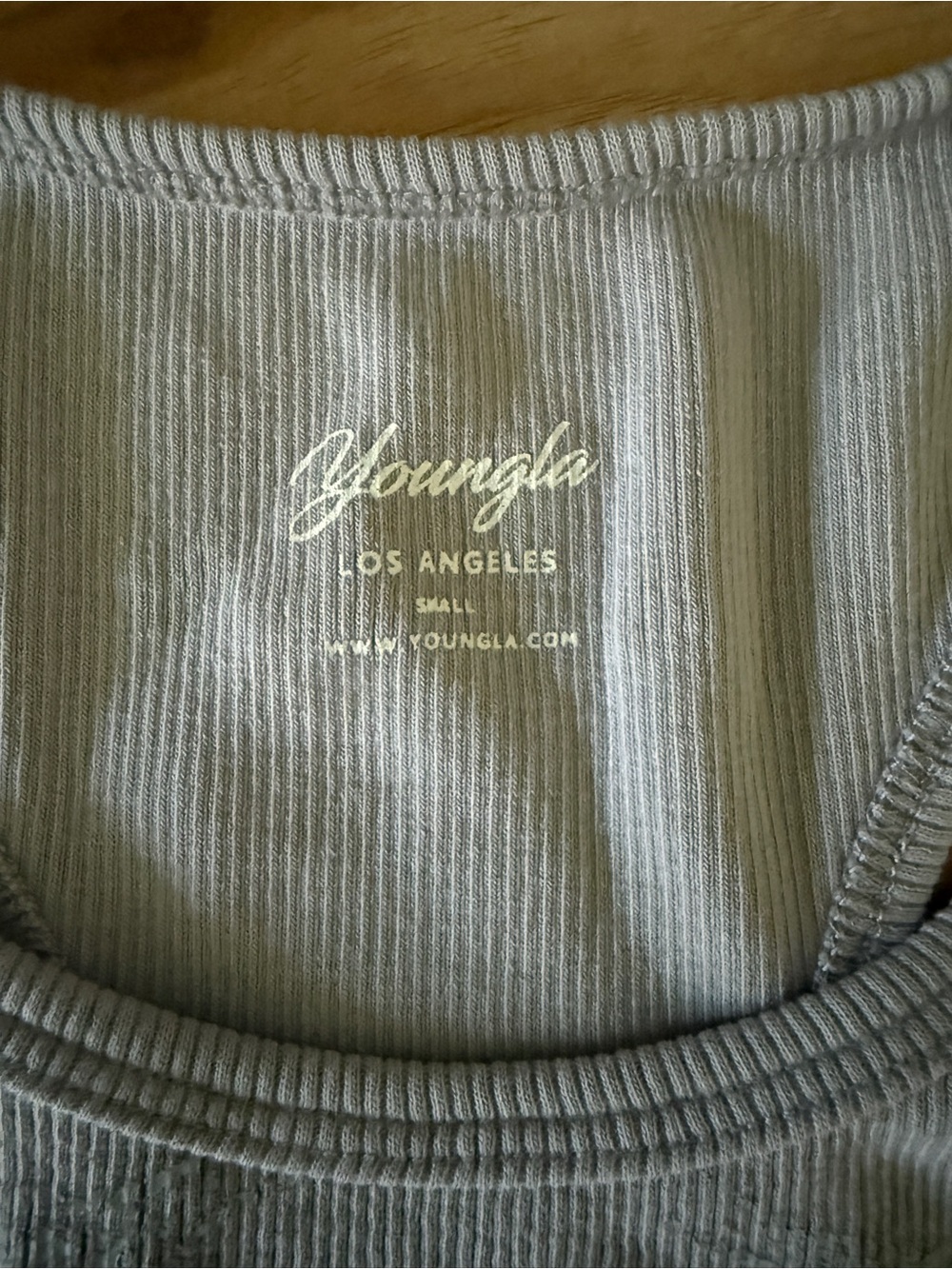 YoungLA Light Gray Ribbed Racerback Tank - Picture 2 of 3
